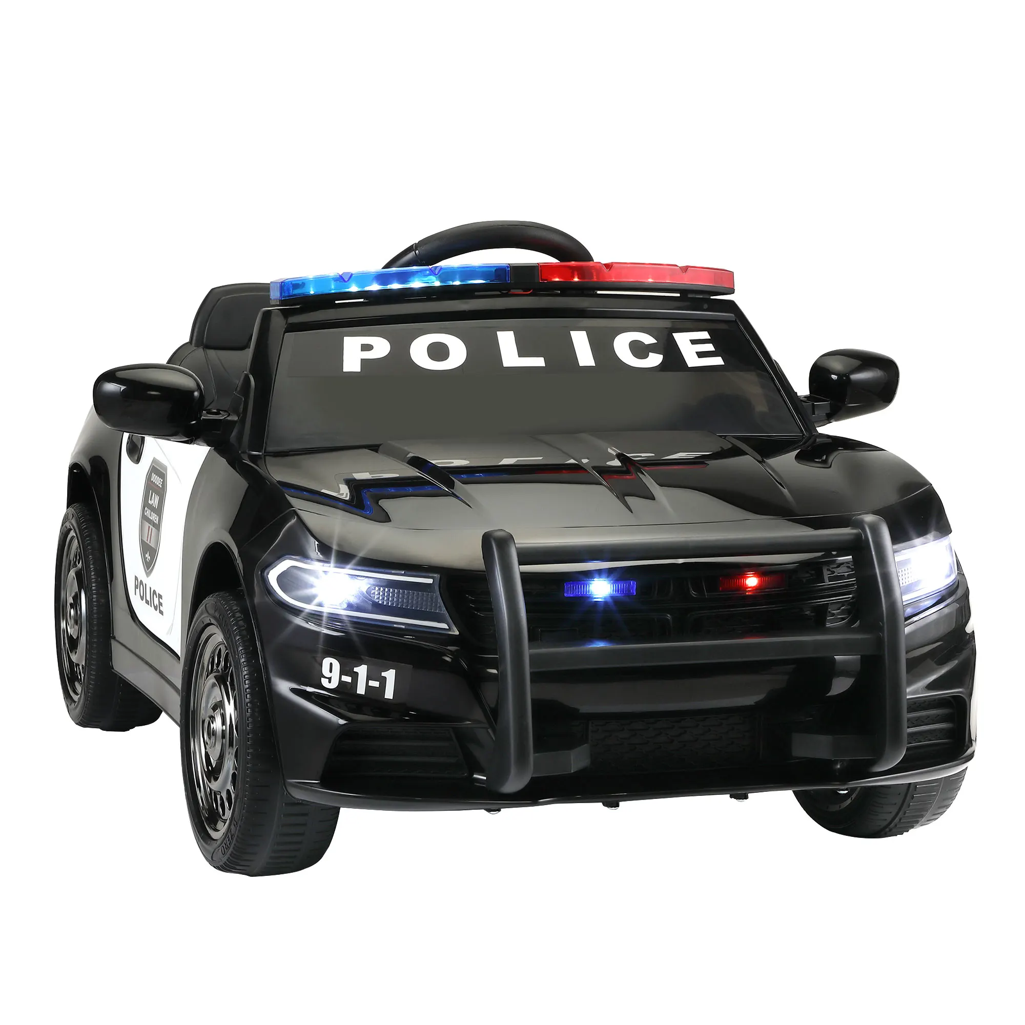 

6V kids ride on police car RC electric vehicle toy with spring suspension MP3 horn siren flashing light