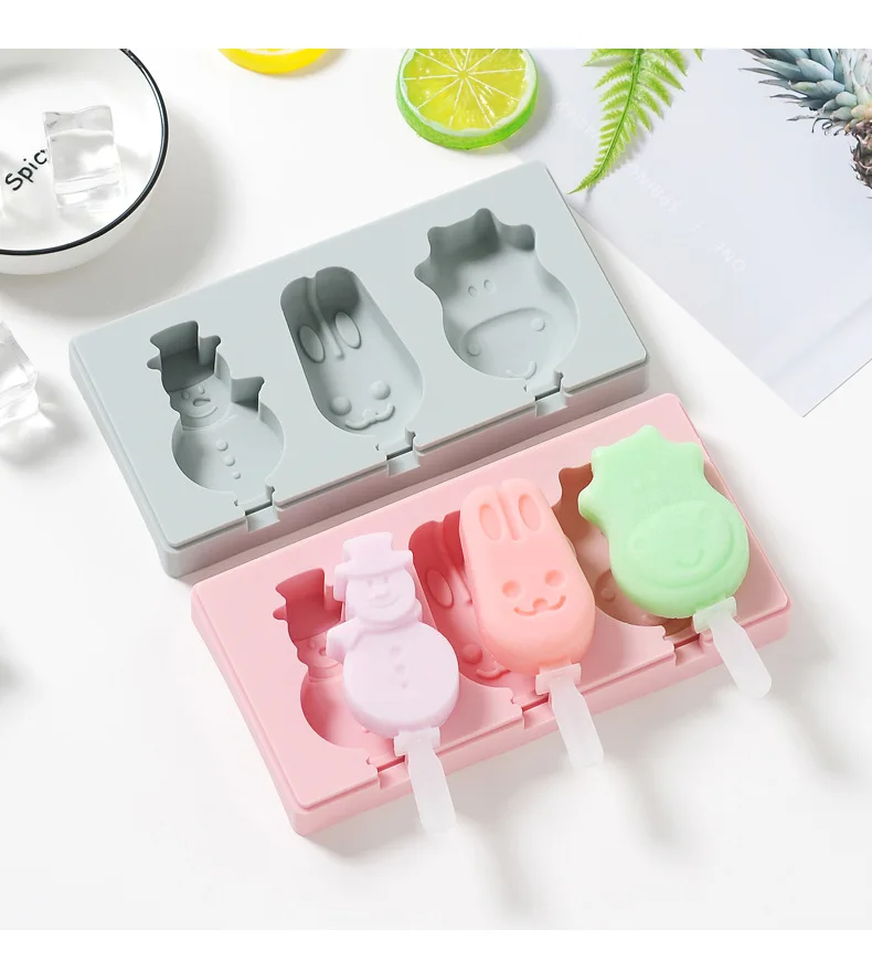 

Funny Various Type Eco Material Homemade Popsicle DIY Ice Pop Silicone Ice Cream Cake Mold