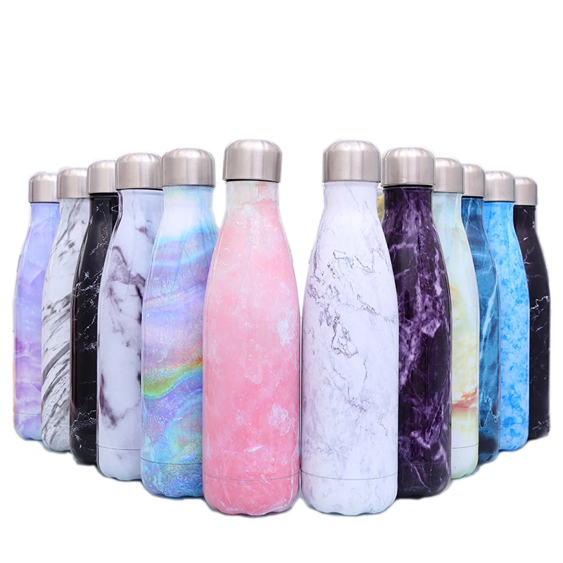 

Top-popular Marble Designer Vacuum Insulated Stainless Steel Cola Water Bottle With Lacquer Printing, Customized color