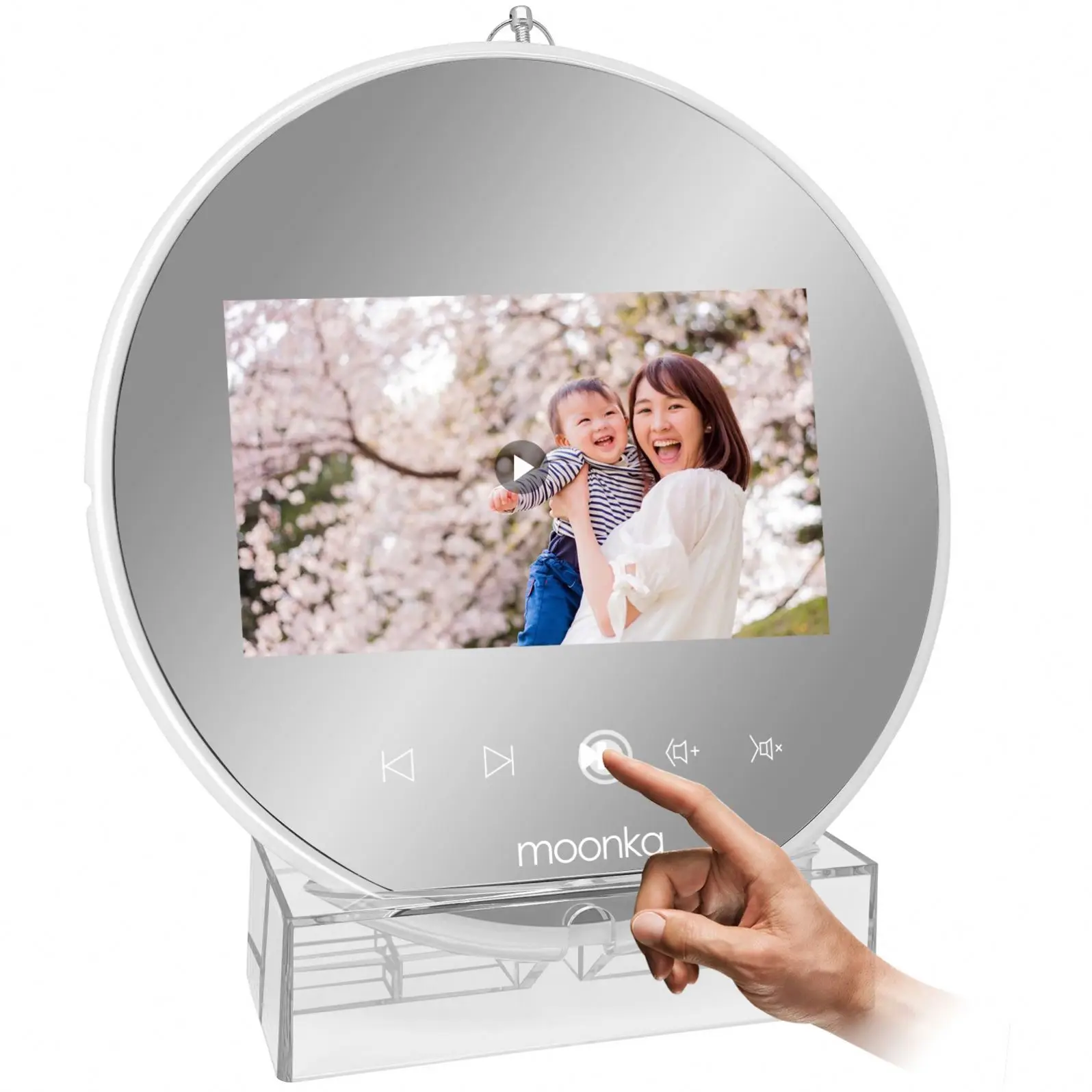 

New design 7 8 10 inch ce fcc rohs magic mirror photo frame digital