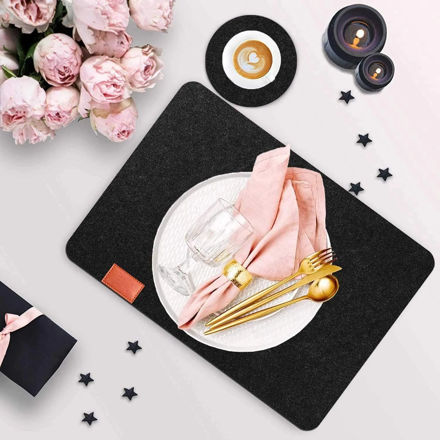 

TTM-A006 table runners and mats set with placemats, Customized