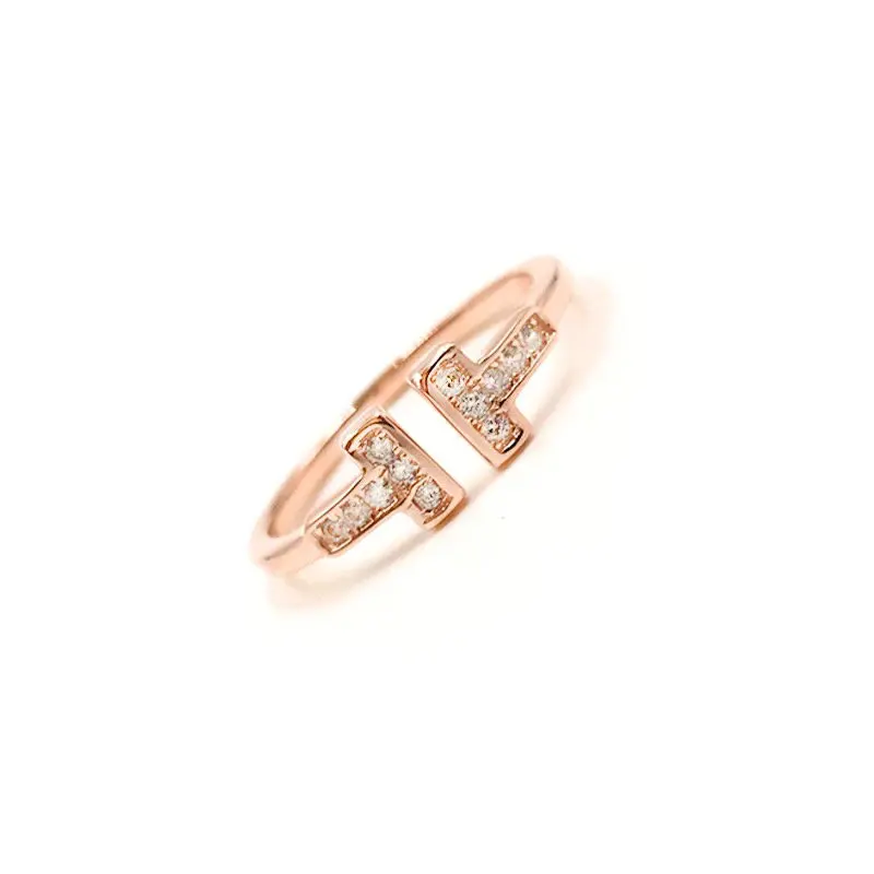 

new design 925 silver 18k gold plating boutique T shape woman female ring