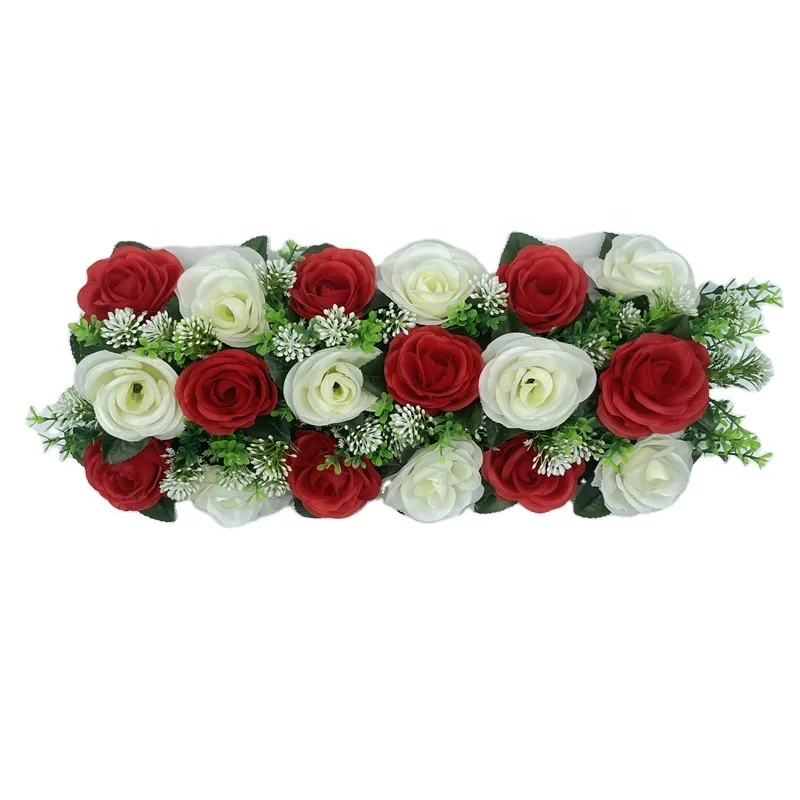 

XP0001-2 Romantic Red And White Roses Wedding Wall Flower Backdrop Artificial Arch Flower Wall, Picture shows