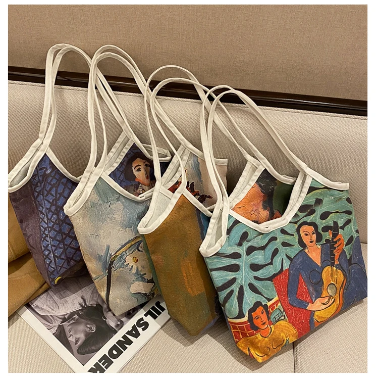 

Fashion Women Canvas Graffiti Hand Bags 2021 Handbags Tote Shoulder Bag