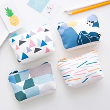 Cute Women Canvas Fabric Small Coin Purse For Women Cards Printed Mini Change Wallet Money Bag 