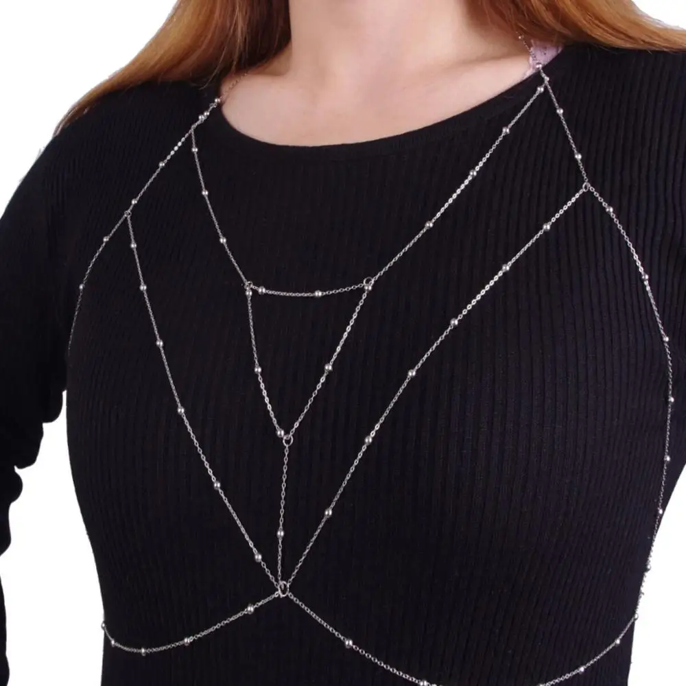 

Female nightclub clothing chain women sexy chest chain 2020 latest jewelry