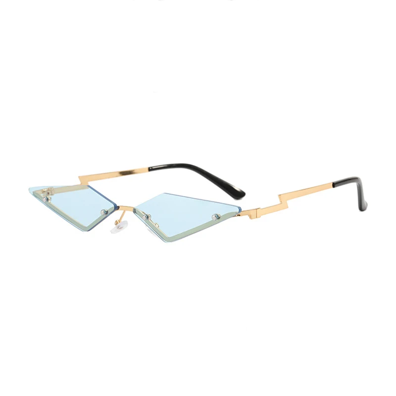 

9003 Fashion women rhombus lens rimless shades sunglasses