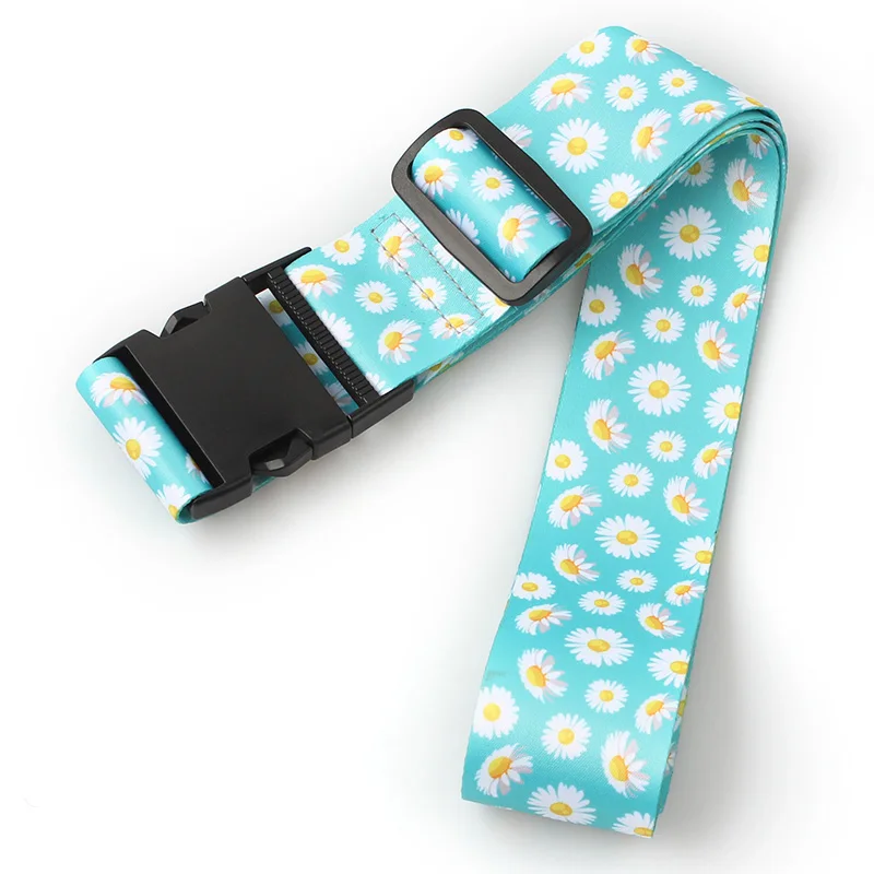 

Hot polyester adjustable custom logo luggage belt strap for travel