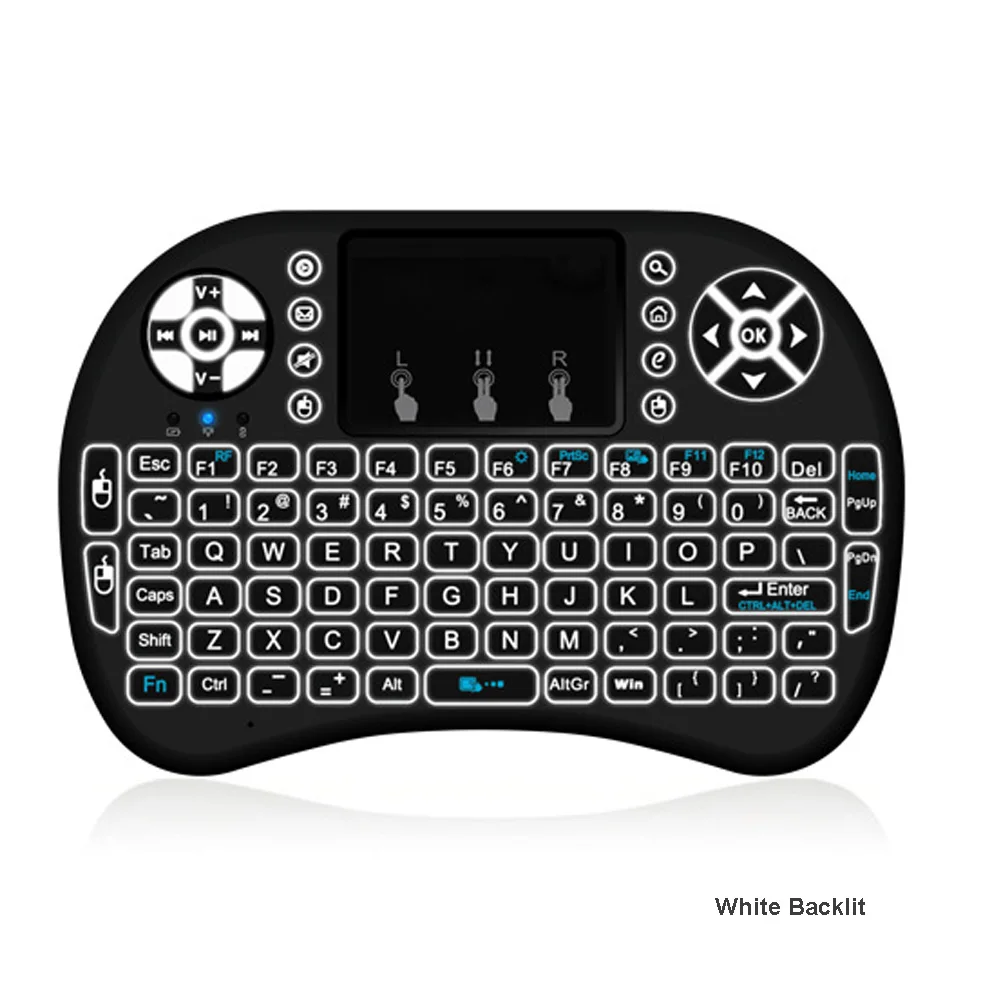 
Hot Sale Cheap Backlit 2.4GHz wireless touchpad with 3 color i8 mini keyboards for Smart TV Android Box 