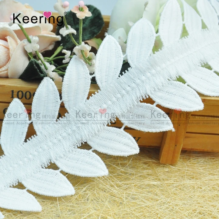 

Wholesale low price chemical embroidered polyester lace trim, Accept customized color