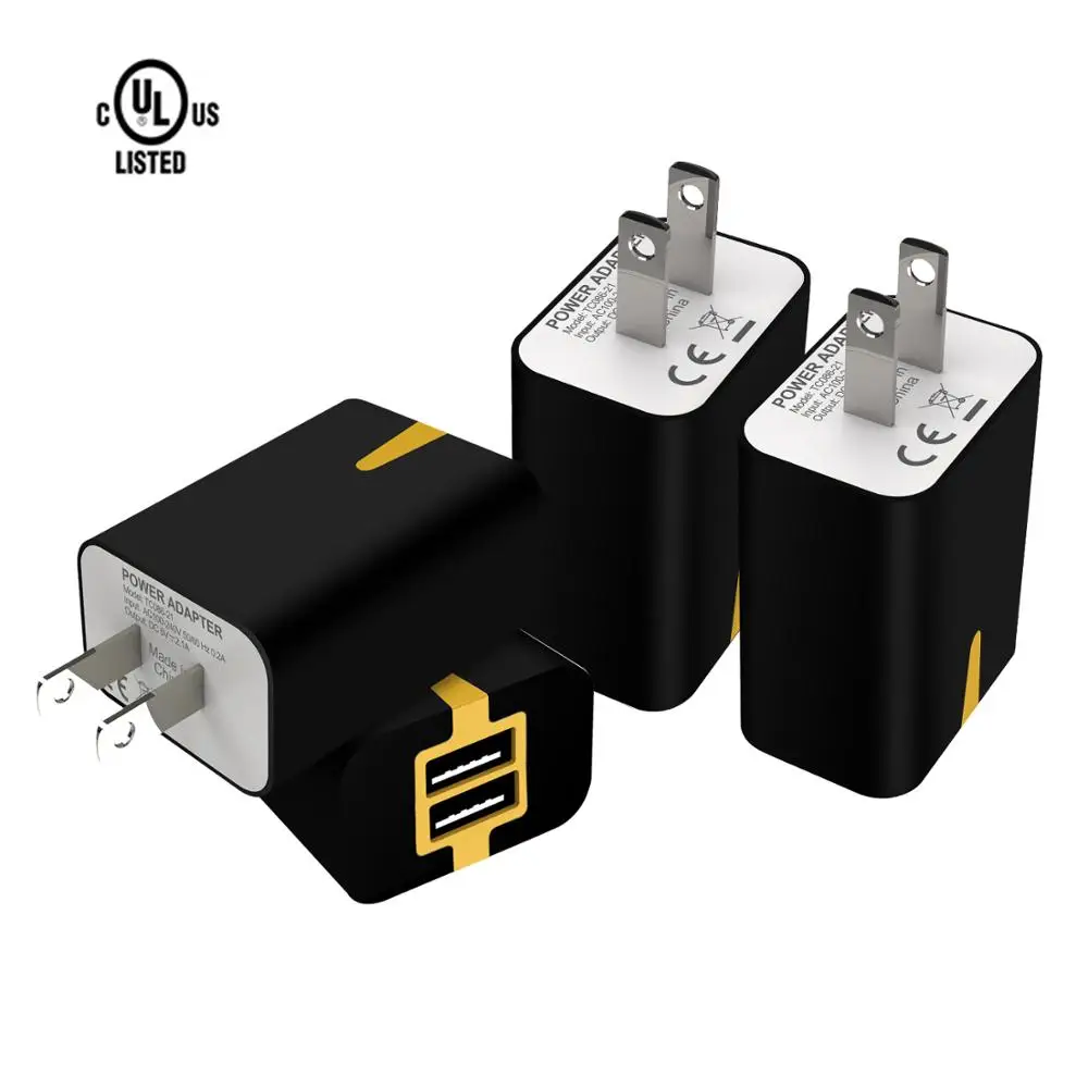 

Amazon Hot Selling Factory Certified Portable Dual Port USB Wall Charger Charging Block With US plug