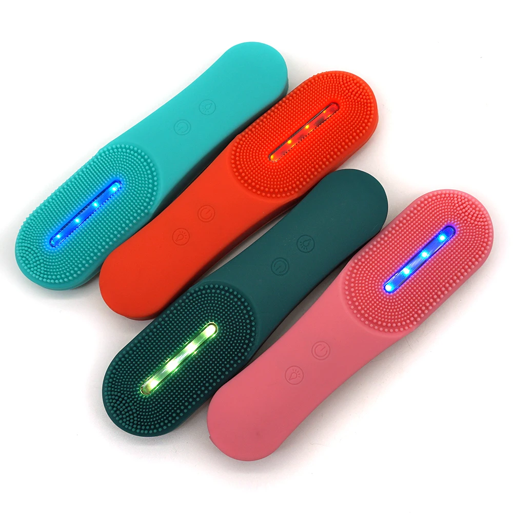 

Waterproof Rechargeable Portable Ergonomic Handle Skin Rejuvenation Cleansing silica gel brush