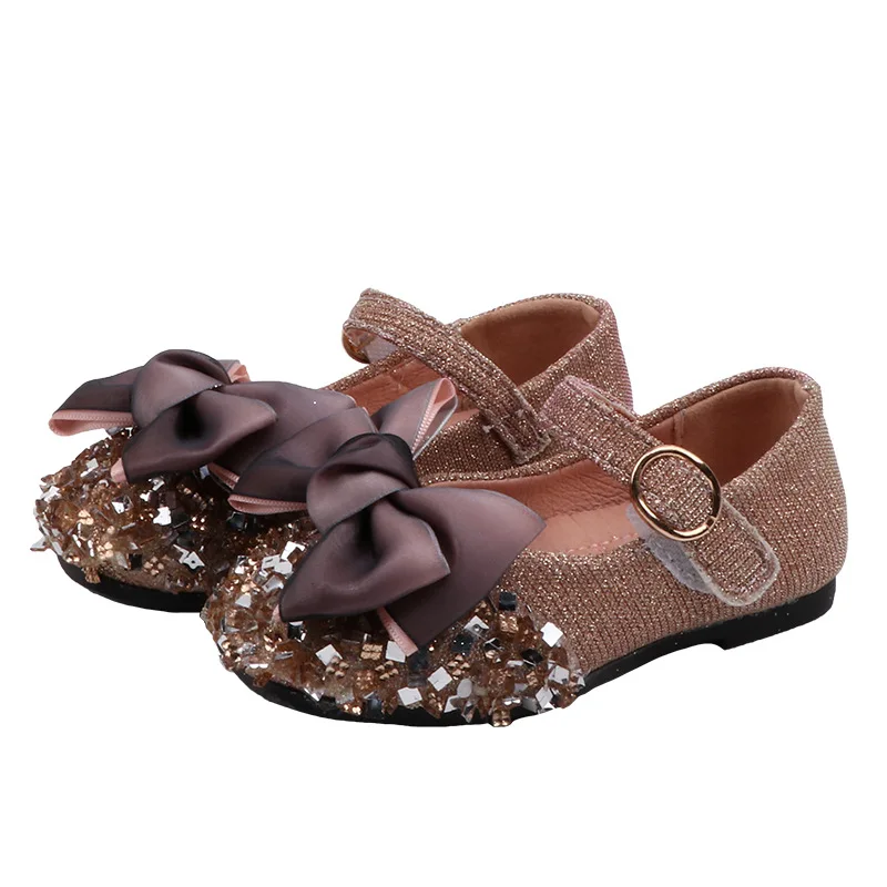 

Beautiful kids girl shoes children dress shoes bling color, Gold/silver