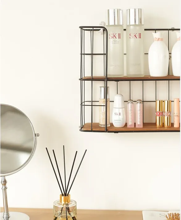 Gold Simple Wrought Iron Ledge Metal Rack Wrought Iron Rack