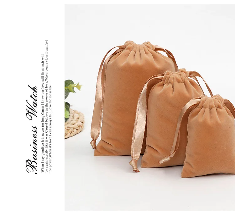 custom designed logo  colored velvet gift sack drawstring  jewelry pouch velvet bag