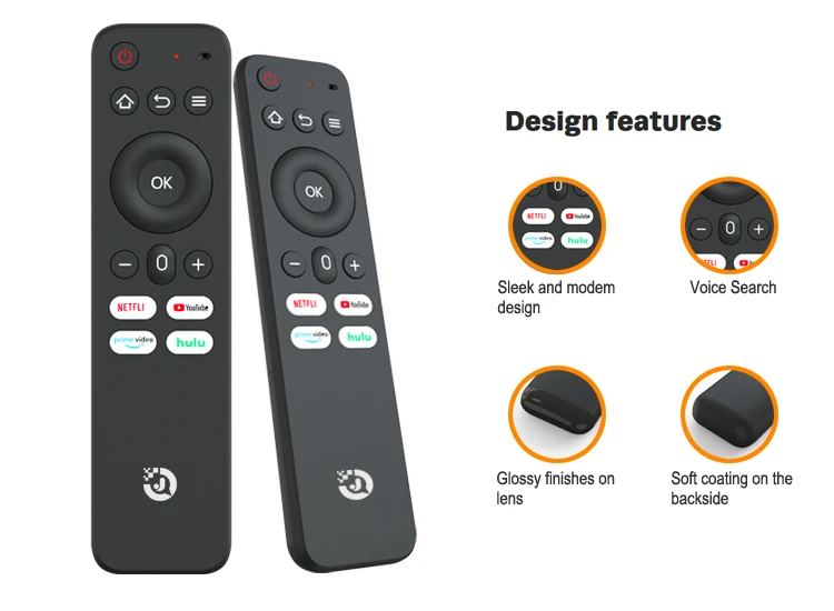 2021 New Custom Tv Box Remote Controller Ble Voice Command Control With