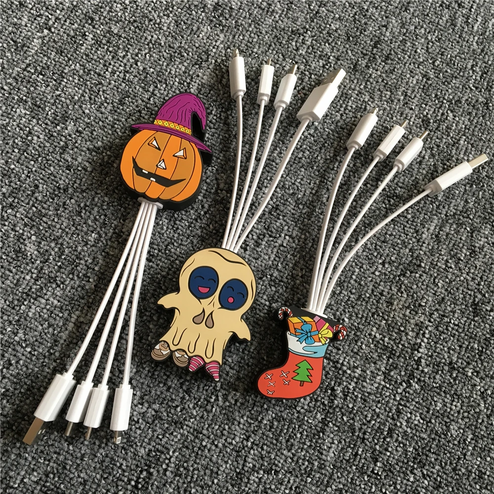 2019 small creative gift charging cables customized usb data cable 3 In1 Usb Cable Type C Micro 8 Pins Data Cable cable - ANKUX.COM