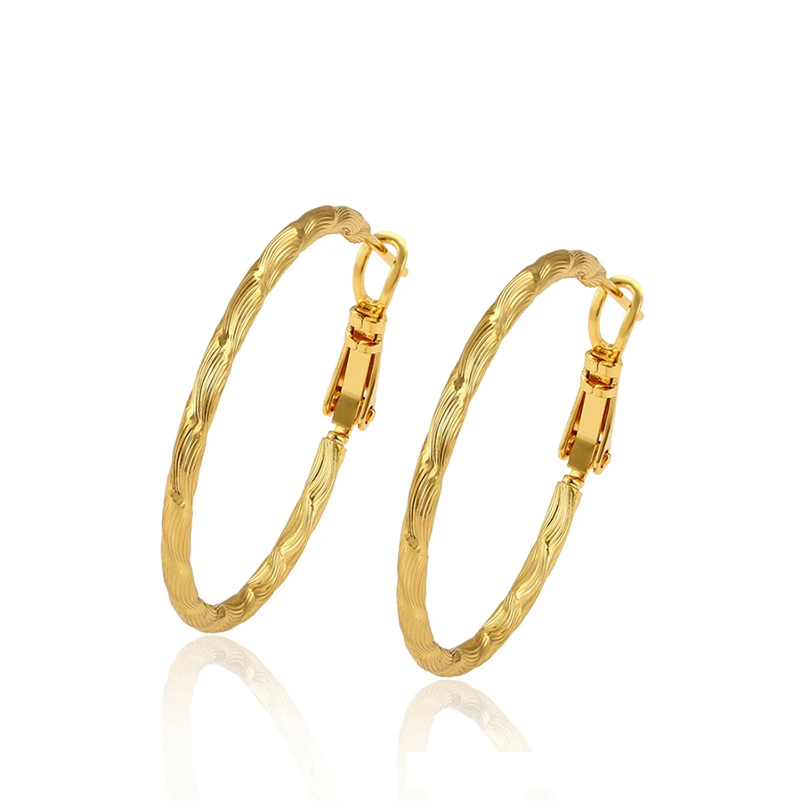 

A00658329 Xuping fashion jewelry Dubai 24k gold-plated big hoop earring