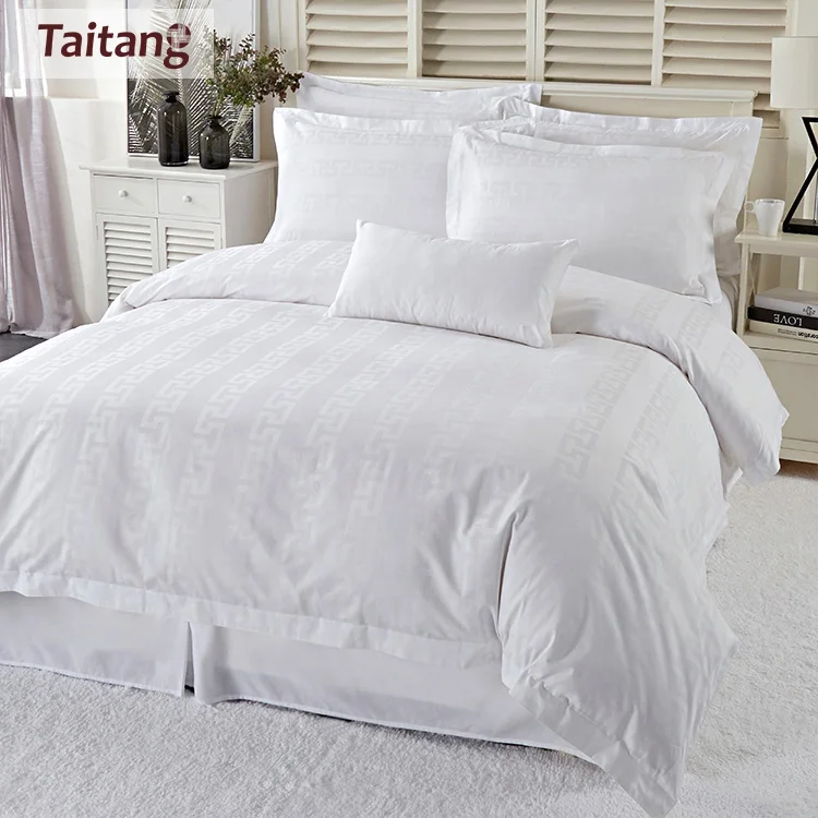 Wholesale Luxury Hotel White 4 Pcs Duvet Cover Bed Sheet Pillow Case