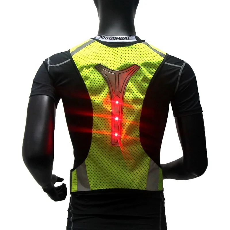 Outdoor Sports Vest Night Running Riding Fluorescent Safety Vest LED Light Reflective Vest