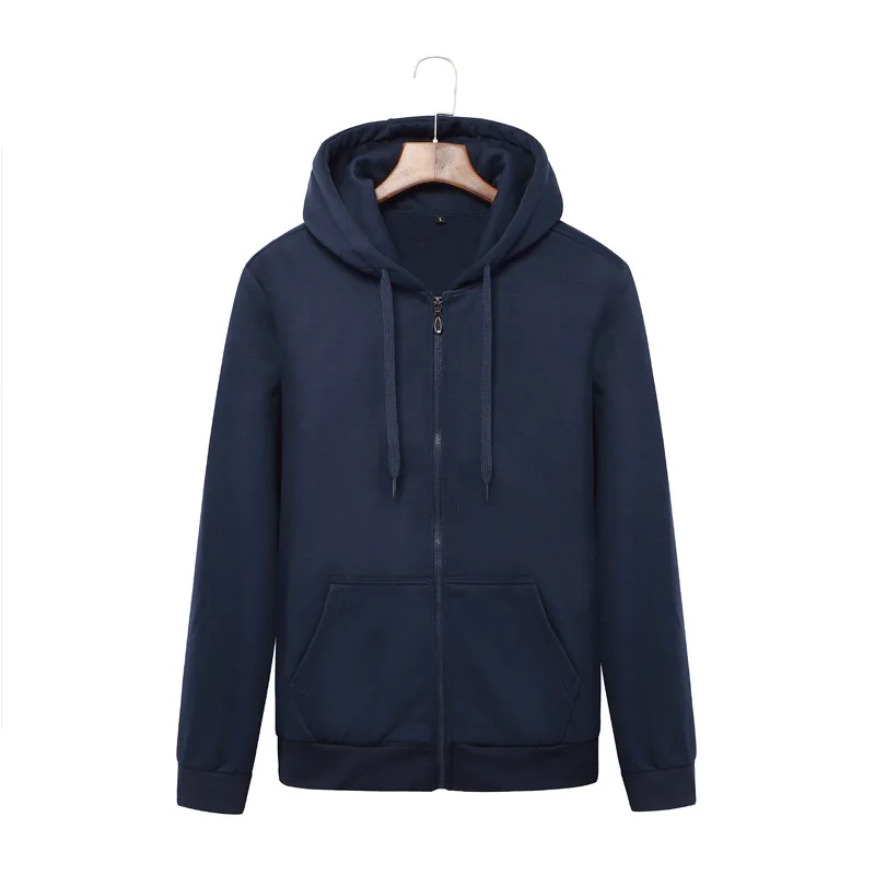 

Autumn and Winter Men's Casual Hooded Sweater Youth Solid Color Coat Simple Cardigan Sweater Men