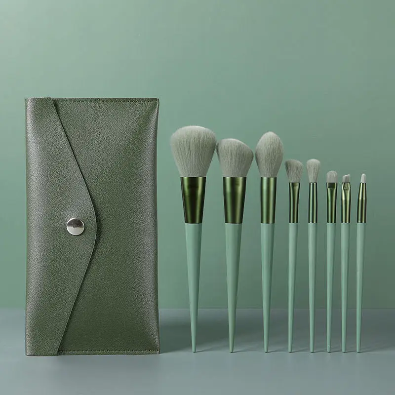 

Factory direct makeup tools wholesale 8pcs PU bag packaging beauty makeup brushes set, As picture show