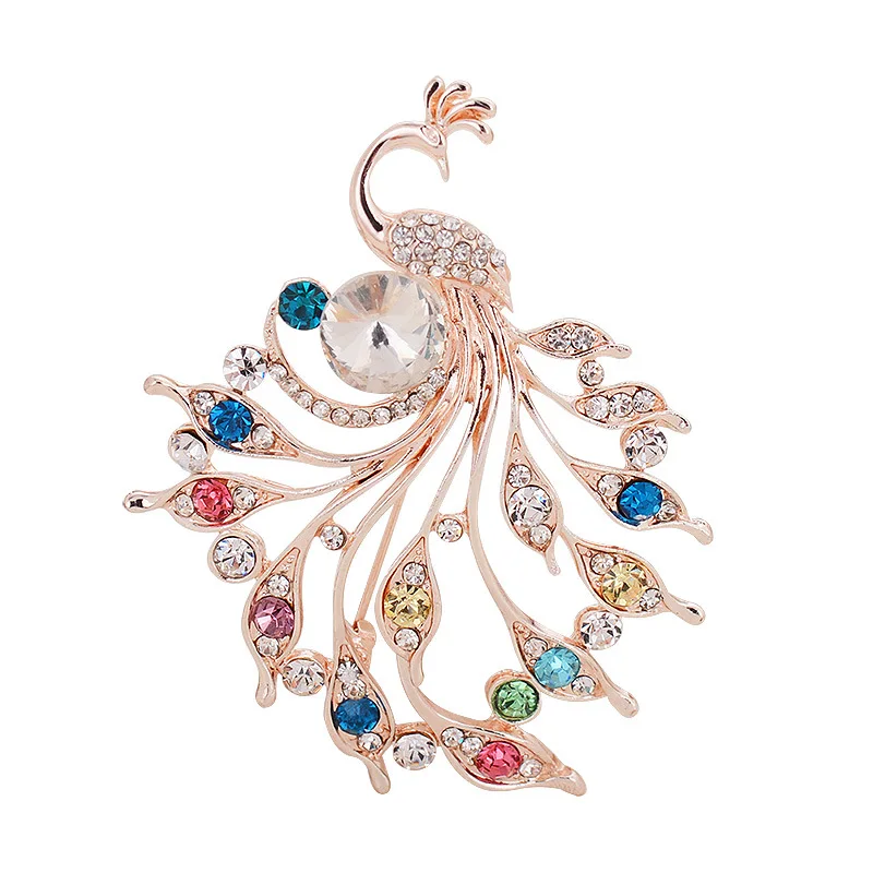 

Peacock rhinestone brooch Pin Women phoenix Jewelry brooches animal Wedding crystal rhinestone brooch