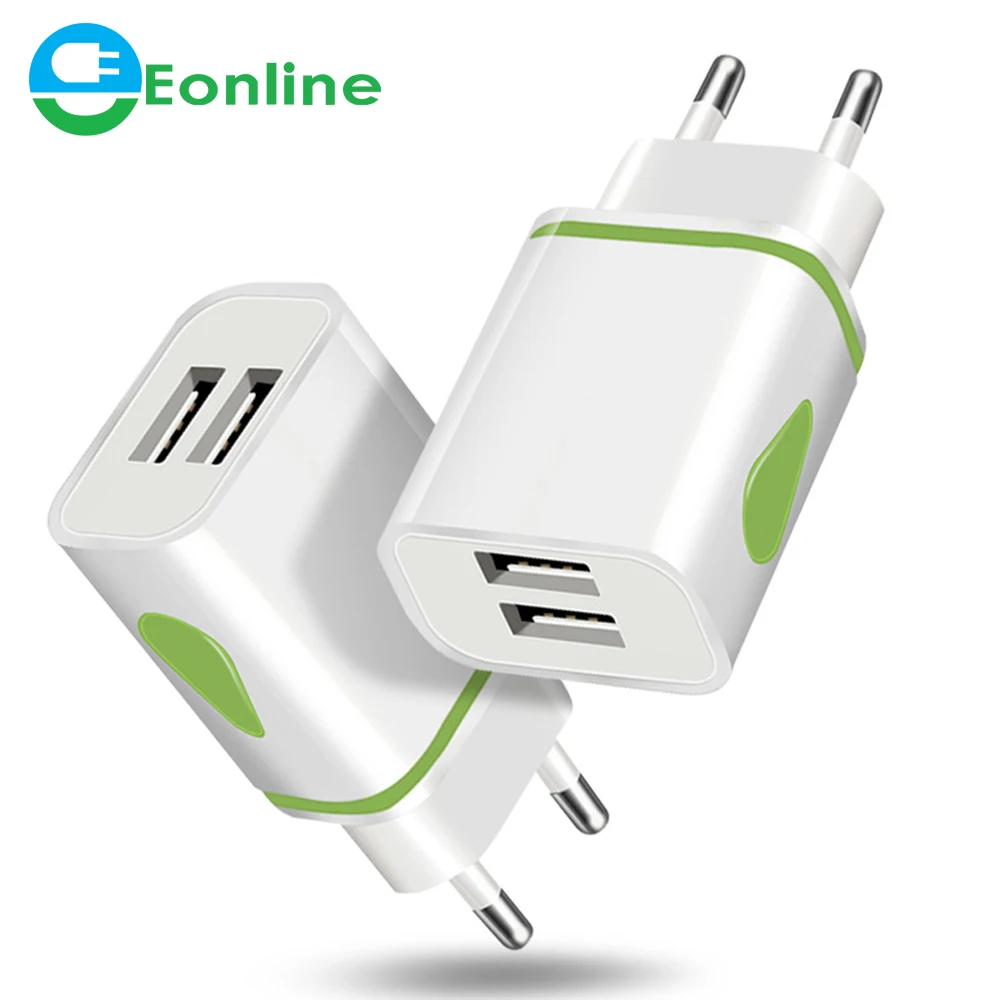 

5V 2.1A USB Travel Wall Charger Adapter 10W Portable Smart Mobile Phone for iPhone XS Max iPad Samsung, Red , blue , orange , green , rose red