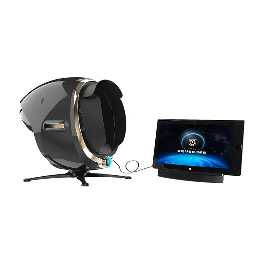 

3D skin analyzer facial skin analyzer mirrors machine detect, Black, white