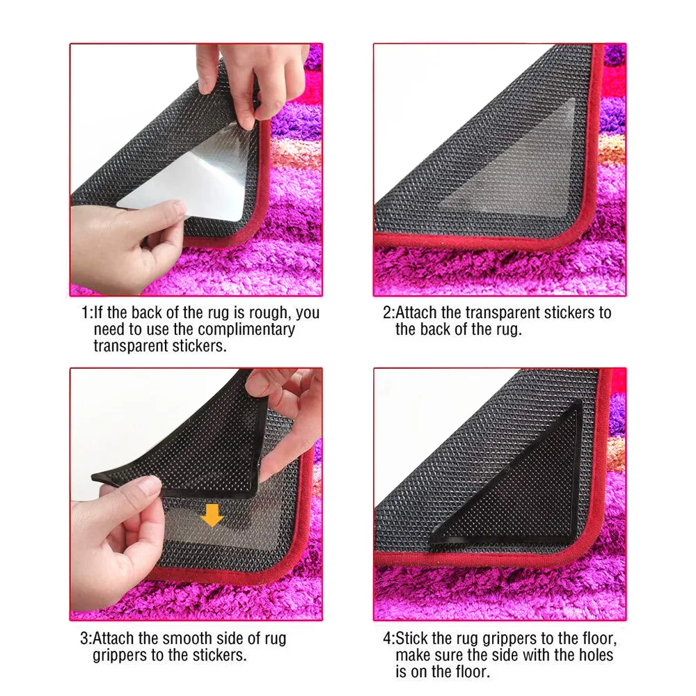 
home accessories 4pcs anti curling rug strips pad carpet gripper for carpet edge 