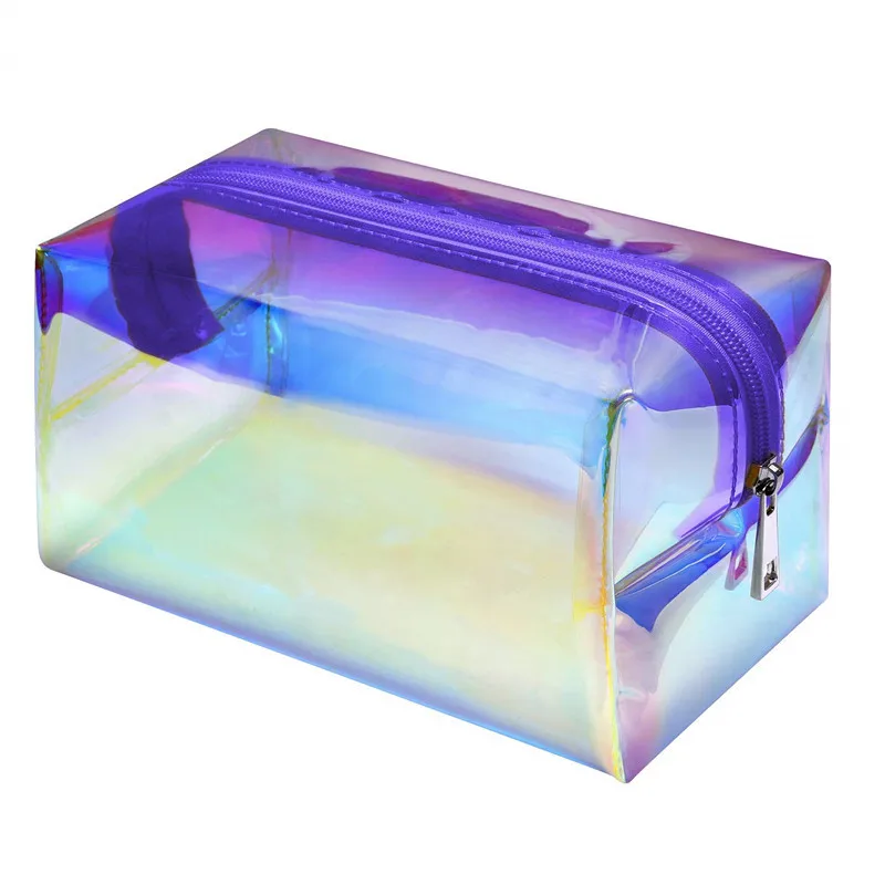 

fashion holographic travel makeup bag toiletry organizer pouch travel clear cosmetic case bags with private label, Customized