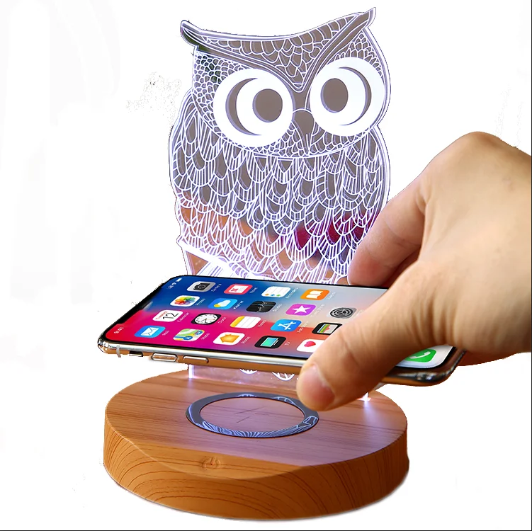

Trend electronics products light logo 5W tale wireless lamp charger