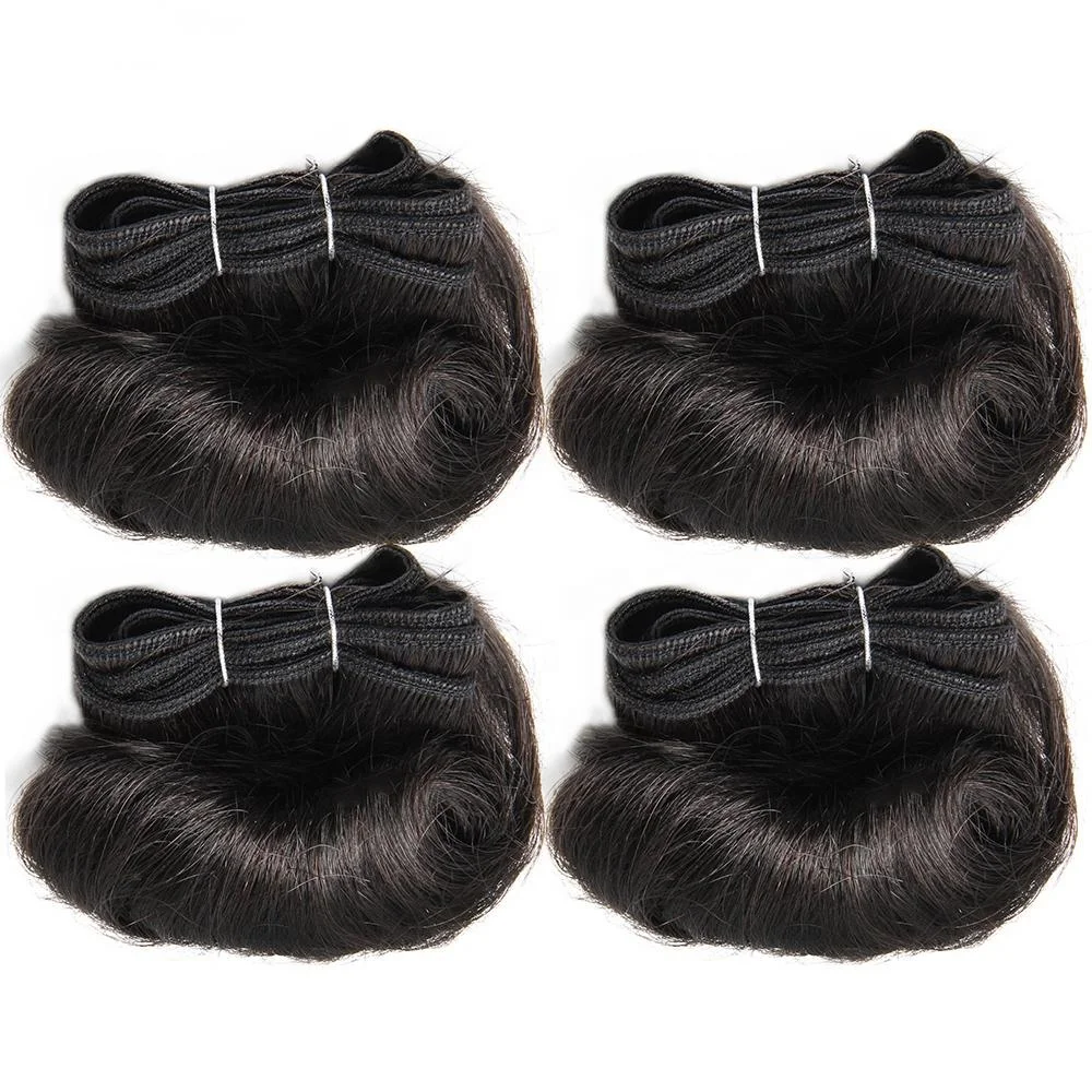 

Cheap Brazilian hair Wave Bundles 6 Inches Afro- b short 4 Pieces hair weave