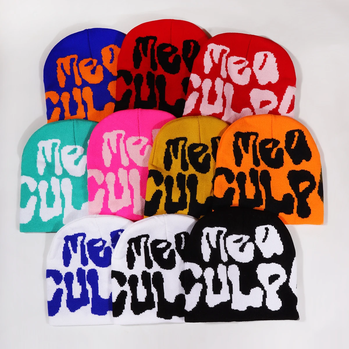 Acrylic Jacquard All Over Logo Winter Beanie