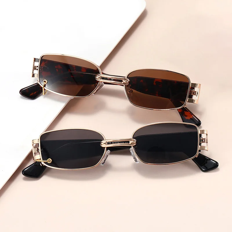 Superhot Eyewear 29332 Fashion Metal Frame Sun glasses Retro Small Rectangle UV400 Shades Sunglasses