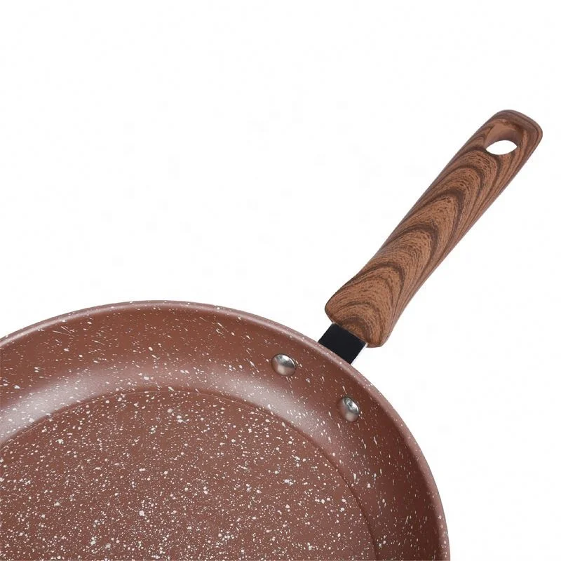 

new arrive wholesale top quality non-stick 26cm wrought iron frying steak pan with rubber handle