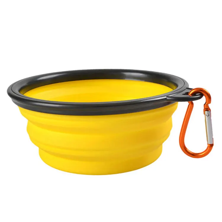 

Food-grade foldable and reusable feeding tool using silicone pet bowl, Pantone color
