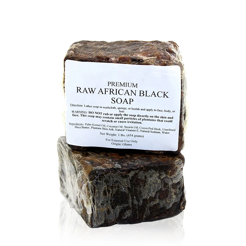 

OEM ODM wholesale natural whitening cleansing brightening organic skin care raw handmade african black soap bar