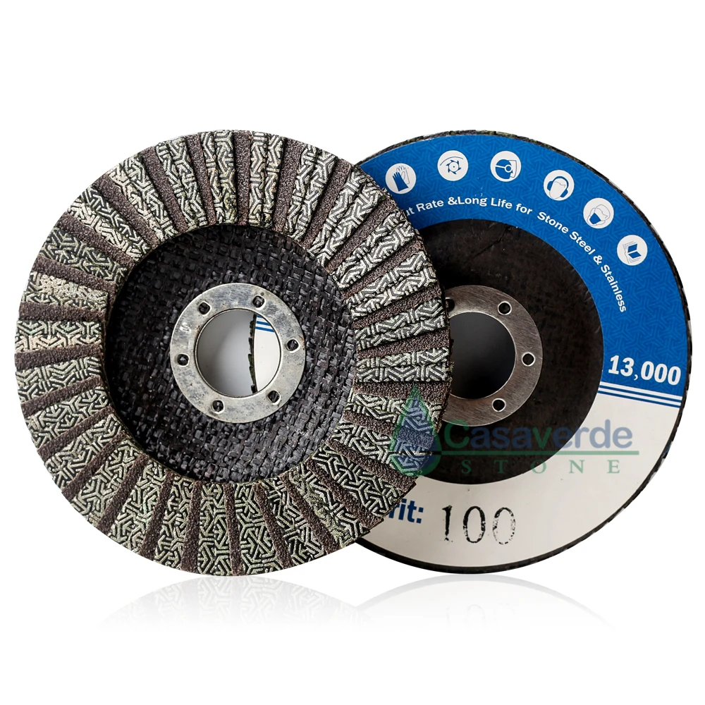 

115mm Grit 100 electroplated diamond flap disc angle grinder Polishing disc For Grinder Dry Wet Flap Disc