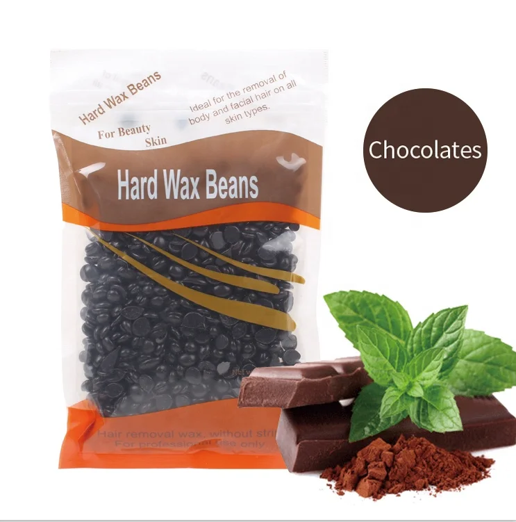 

Wholesale 100g Chocolate Flavor Elastic Brazilian Depilatory Hard Wax Beans for hair removal