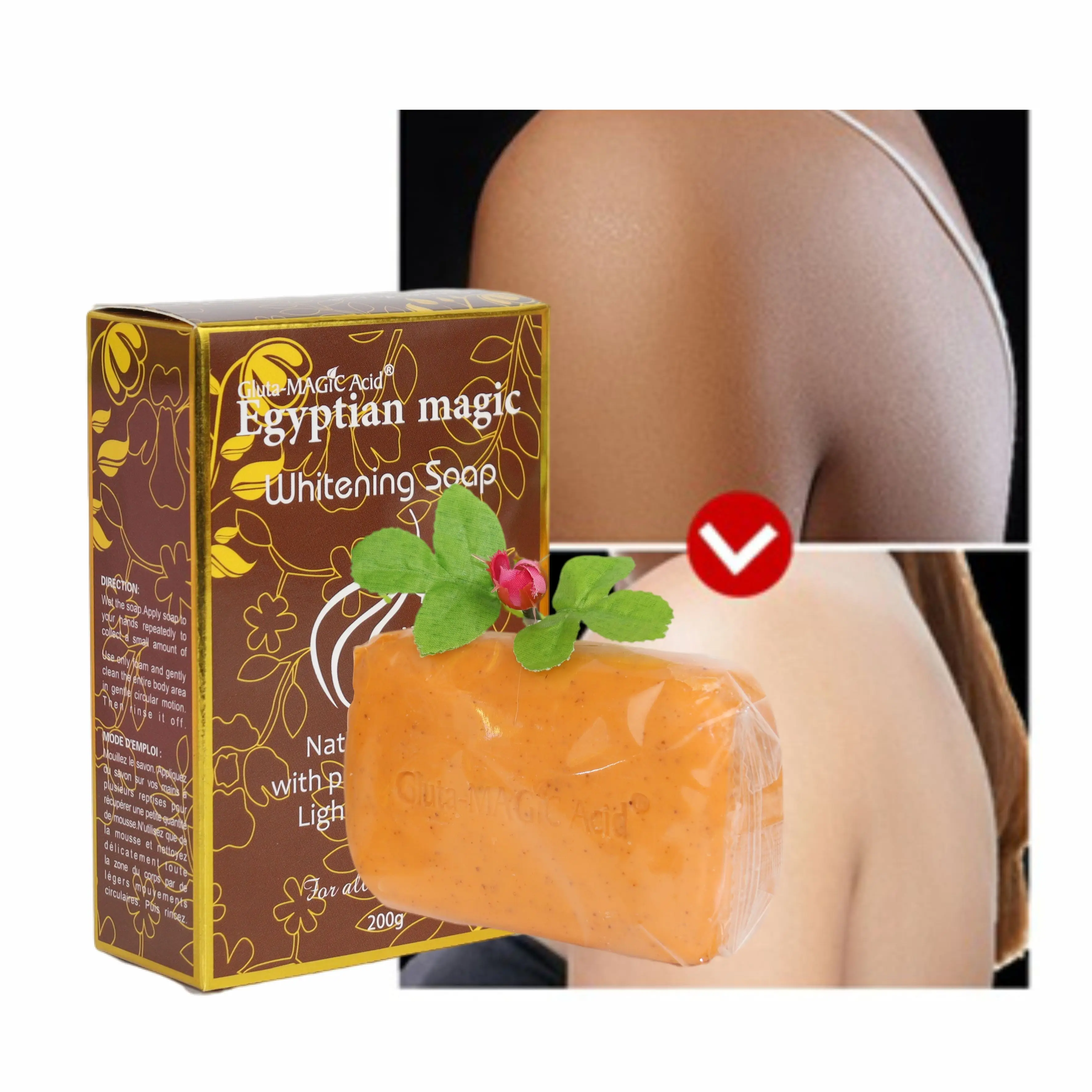 

New Whitening Soap Packing Fashion Nature Secret Magic Pure Argan Oil Extract Body Lightening Vitamin Soap, Orange