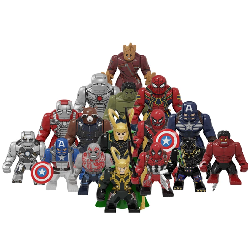 

PG Toys Movie Series Famous Super Heroes Panther Rocket Raccoon Big Size Building Blocks Figures For Xmas Gift