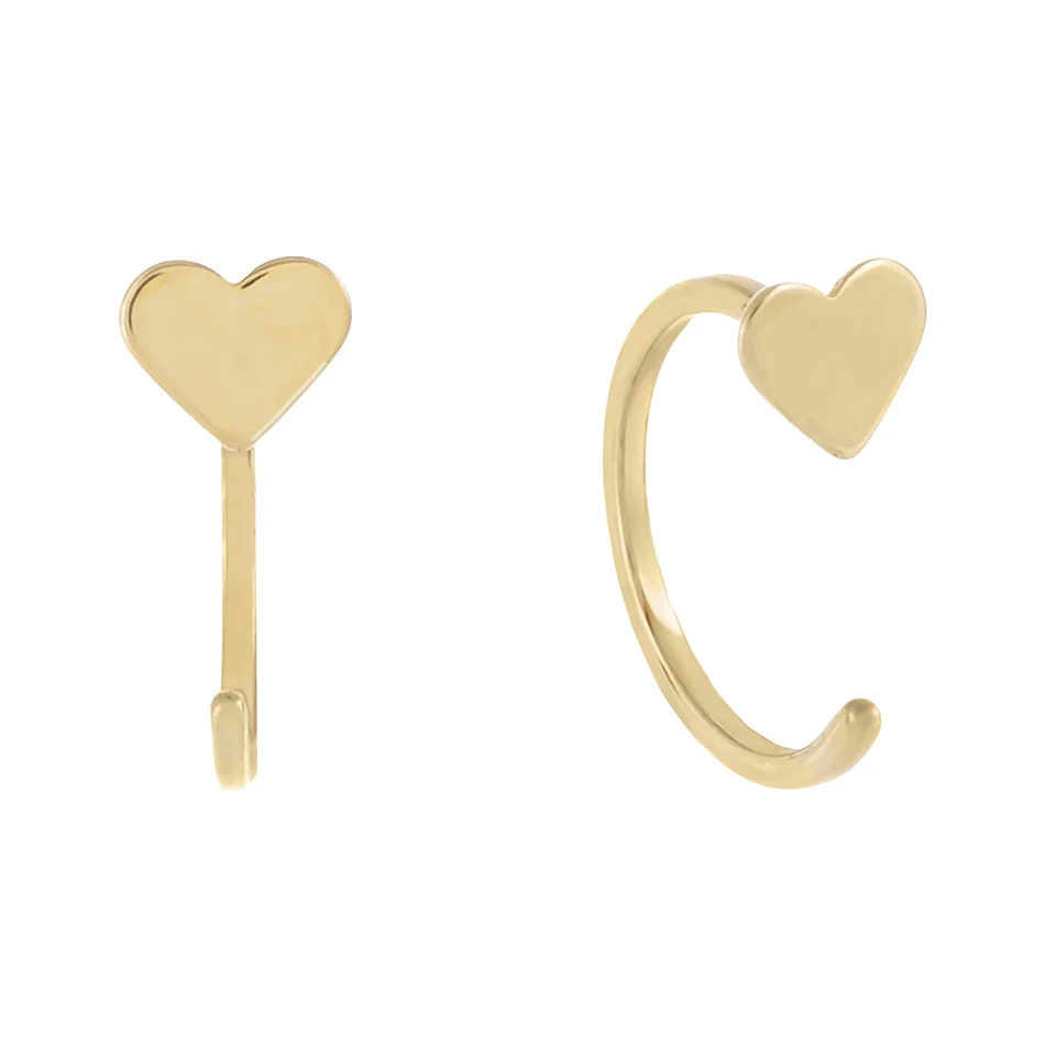 

Wholesale Gold Earrings 925 Sterling Silver 18k Gold Plated Mini Heart Threader Hoop Earrings