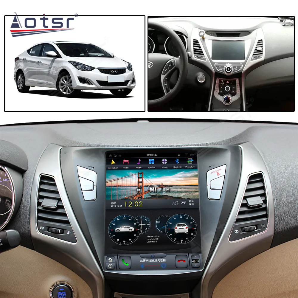 

Car GPS Navigation Radio Audio Stereo Tape Recorder Android 9.0 For Hyundai Elantra 2016-2018 128G