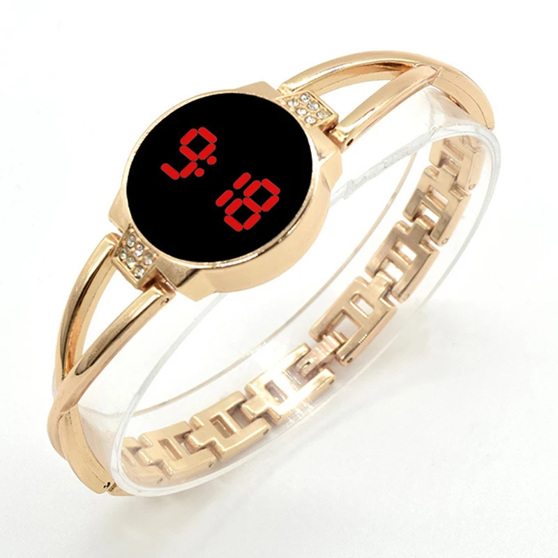

2021 Korean Version LED Digital Bracelet Watch Steel Strap Touch Operation For Girls Student Ladies