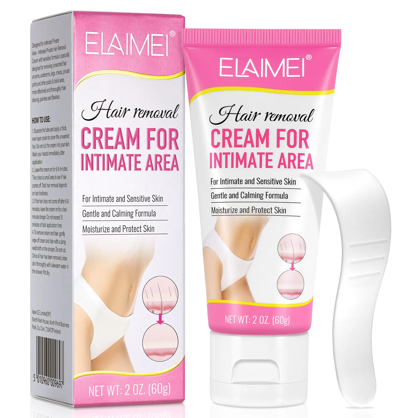 

ELAIMEI Natural Herbal Full Body Painless Depilatory Skin Smooth Armpit Hand Leg Intimate Area Permanent Hair Removal Cream