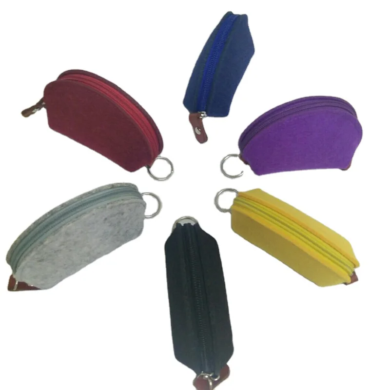 

Korean Shell Dumpling Shape Unisex Portable Felt Zipper  Suede Zipper Coin Purse