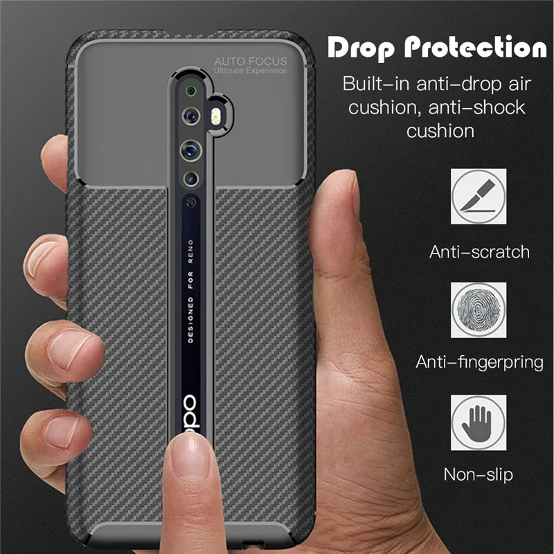 

Business Men Shockproof Soft Carbon Fiber Texture Phone Case for o ppo, Black,blue,brown