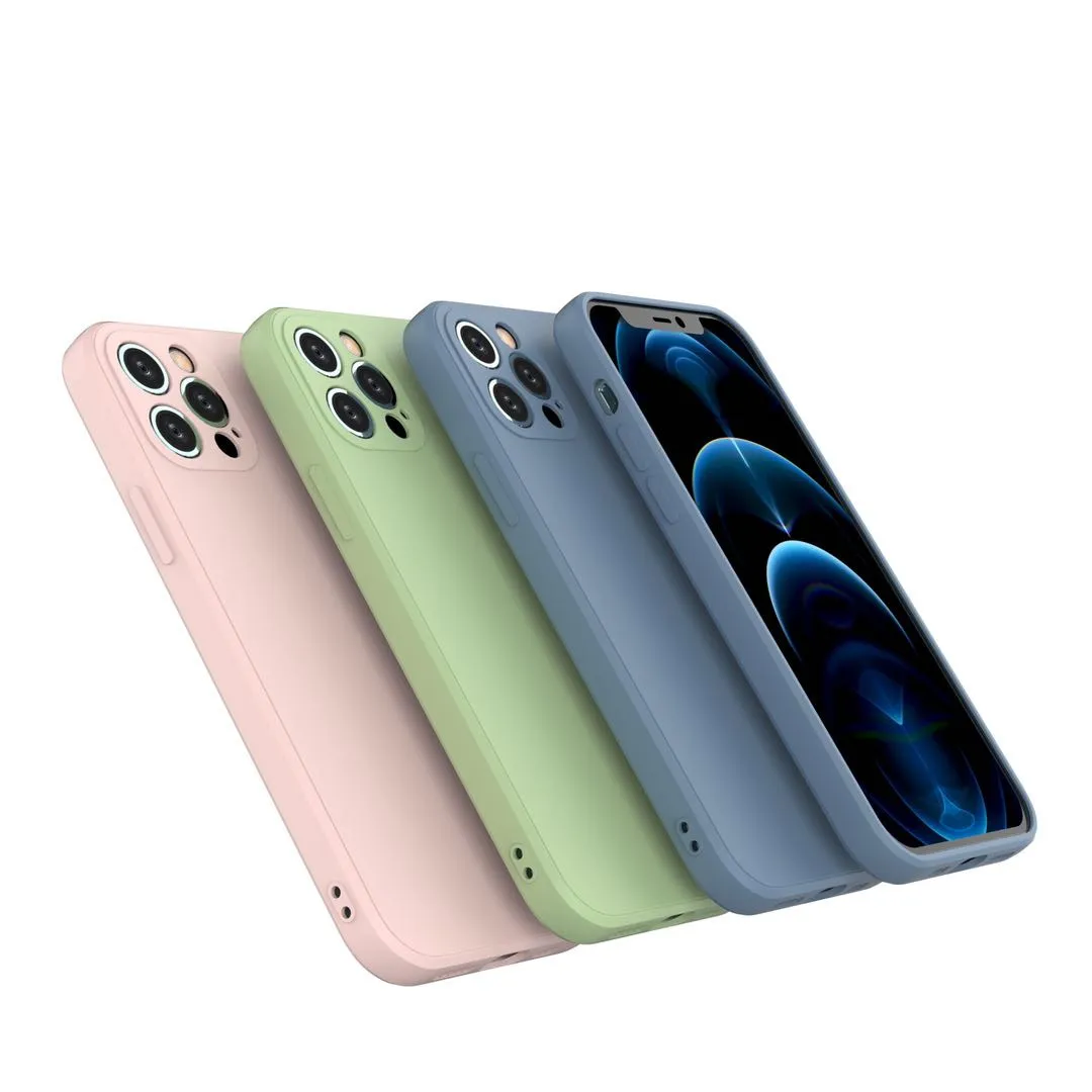 

Fashion New Arrival Soft Cover Liquid Silicone Phone case Colorful mobile phone case for iPhone 11 /12 ProMax, Black,white,gray,blue