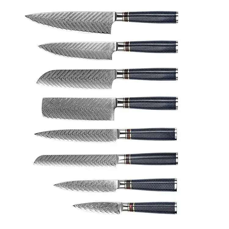 

8PCS Professional 67 Layers Japanese Damascus Steel Kitchen Knife Set